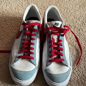 Custom red white and blue Nike blazer low